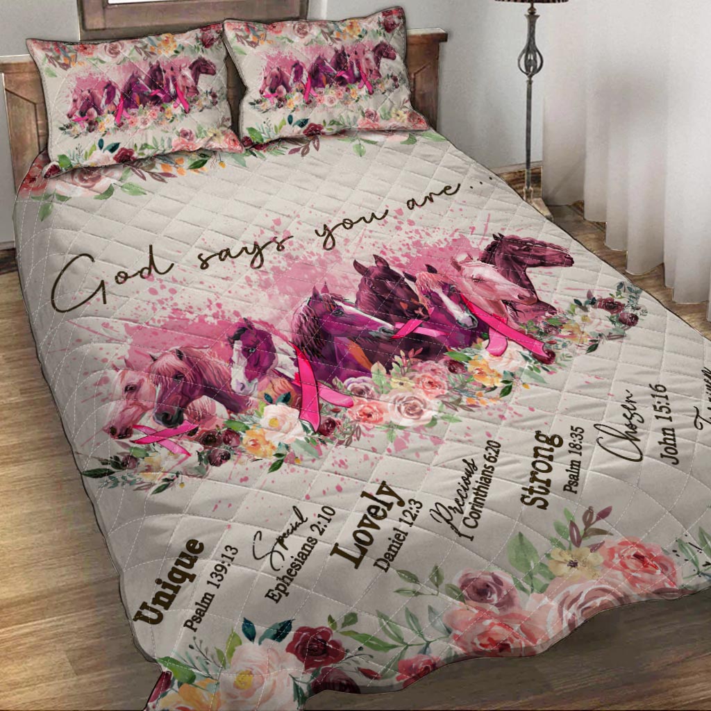 God Says You Are Breast Cancer Awareness Quilt Set 0622
