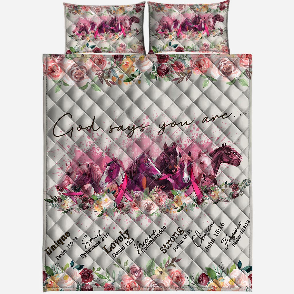 God Says You Are Breast Cancer Awareness Quilt Set 0622