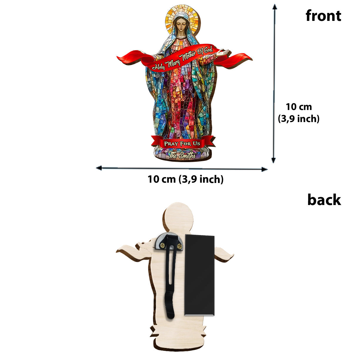 Pray For Us - Personalized Christian Shaped Car Visor Clip