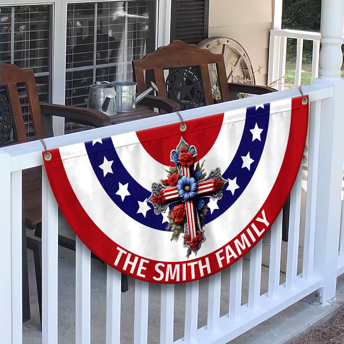 Holy Family - Personalized Christian Pleated Fan Flag