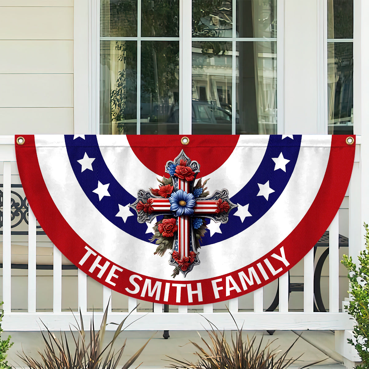 Holy Family - Personalized Christian Pleated Fan Flag