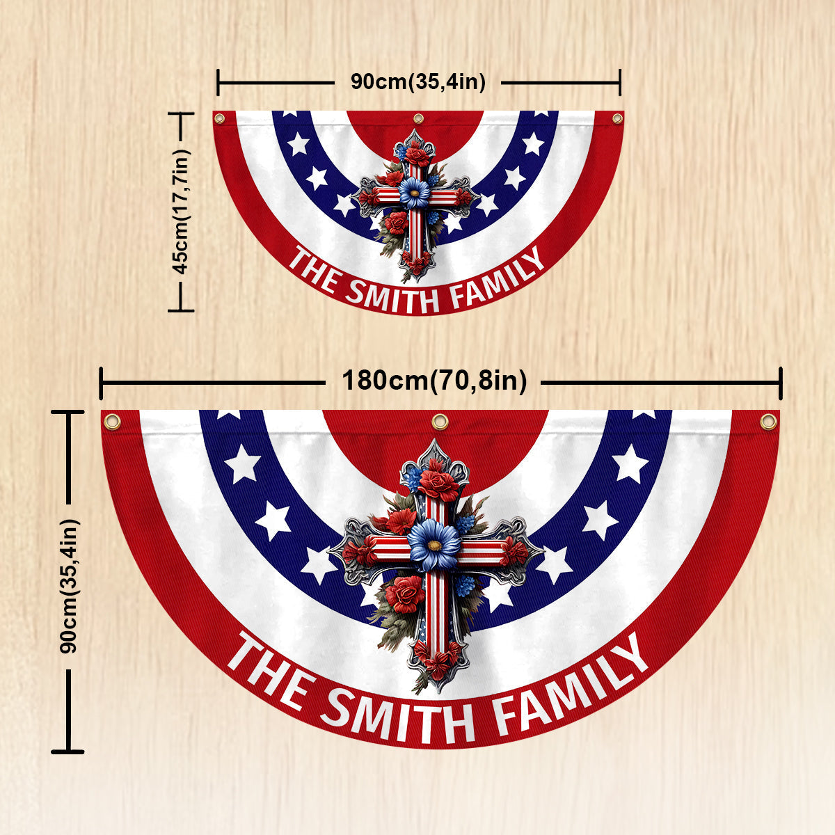 Holy Family - Personalized Christian Pleated Fan Flag