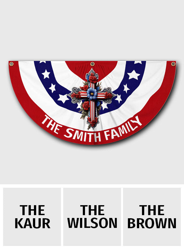 Holy Family - Personalized Christian Pleated Fan Flag