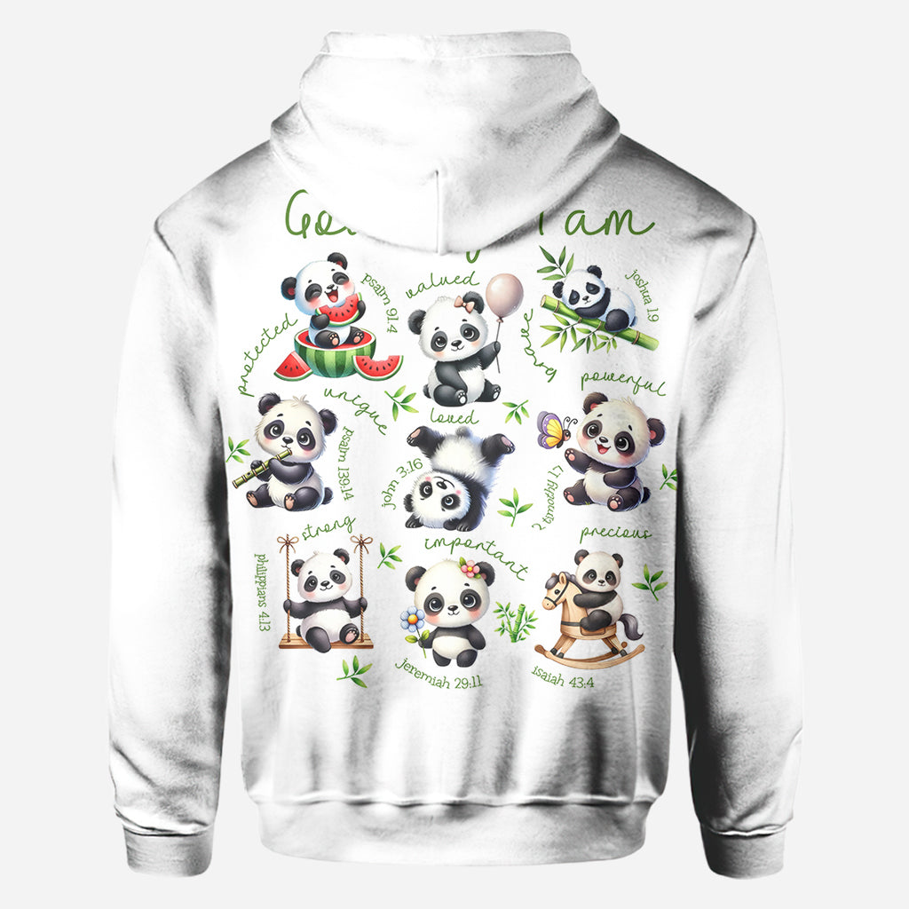 God Says I Am - Personalized Panda Lover All Over Shirt