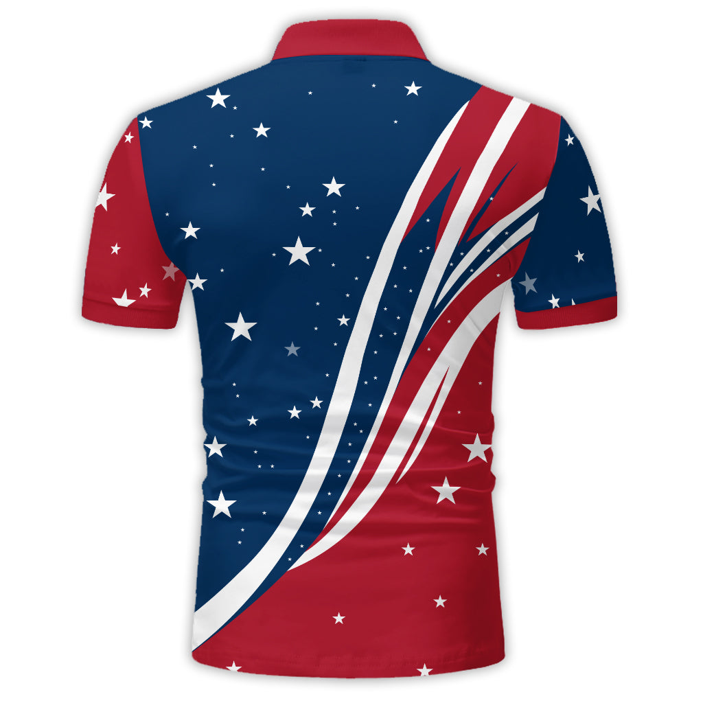Outdoor Independence Day American Flag - Personalized Christian Polo Shirt