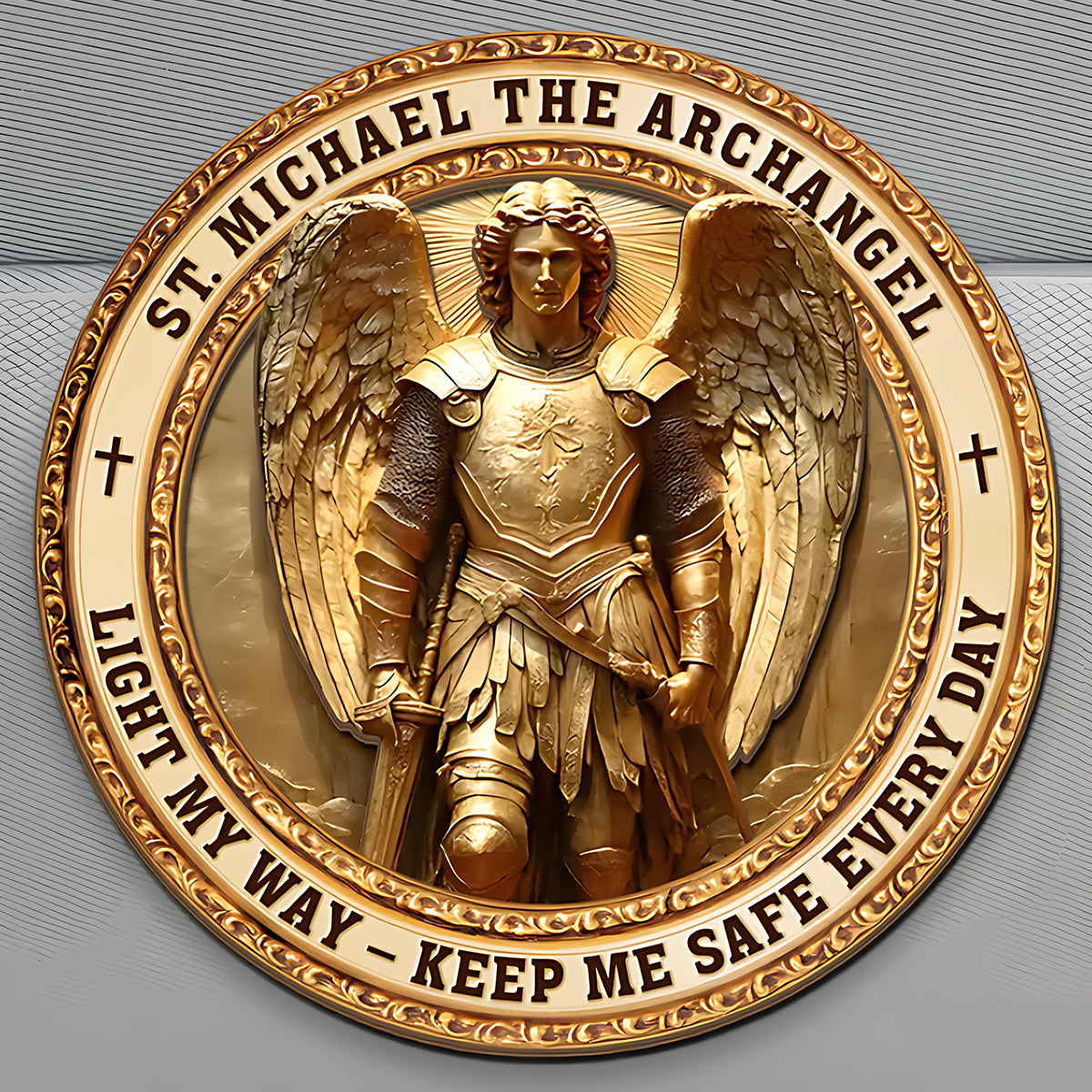 Archangel Michael Heaven’s Guardian - Christian Shaped Car Visor Clip