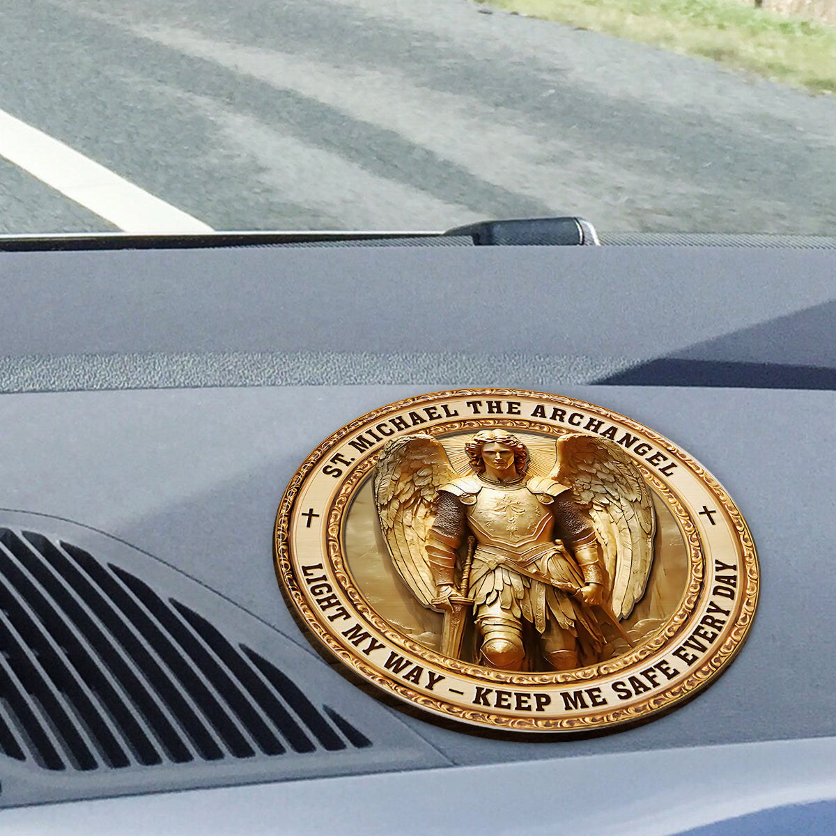 Archangel Michael Heaven’s Guardian - Christian Shaped Car Visor Clip