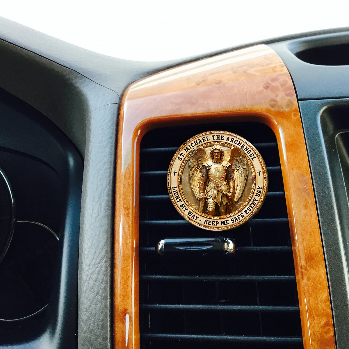 Archangel Michael Heaven’s Guardian - Christian Shaped Car Visor Clip