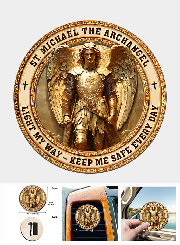 Archangel Michael Heaven’s Guardian - Christian Shaped Car Visor Clip