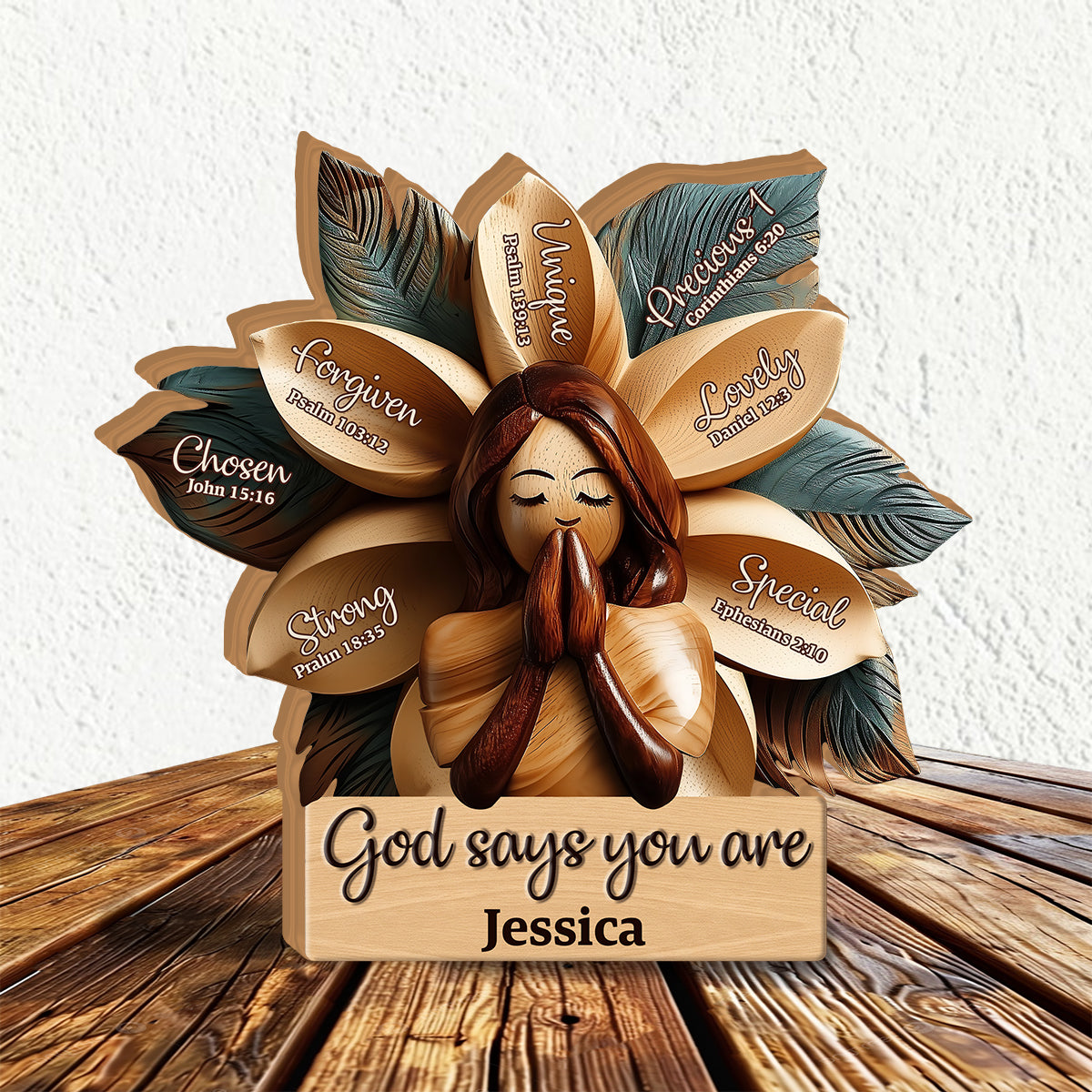 God Says You Are - Personalized Christian Custom Shaped Wood Plaque
