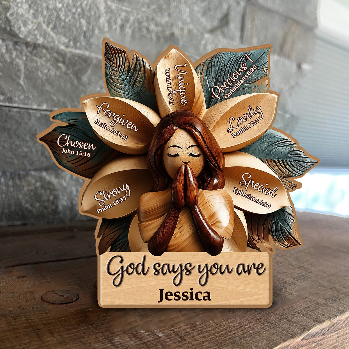 God Says You Are - Personalized Christian Custom Shaped Wood Plaque