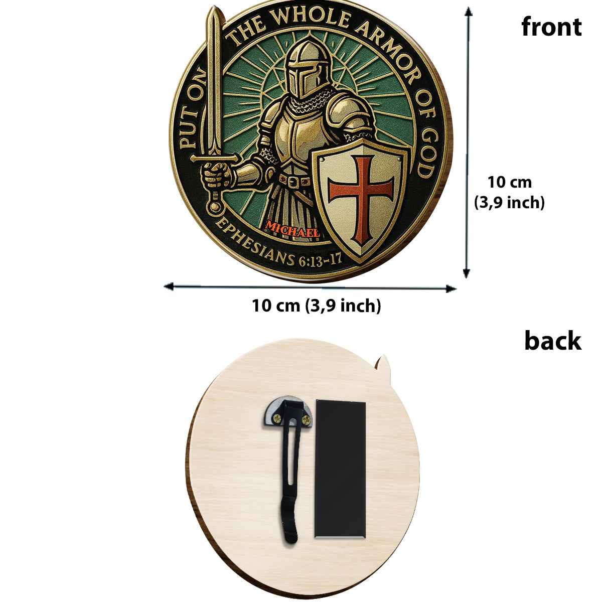 Armor of God - Car Decor - Personalized Christian Shaped Car Visor Clip