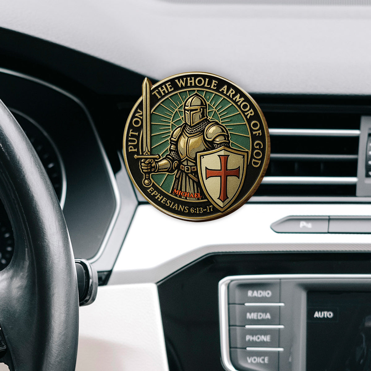 Armor of God - Car Decor - Personalized Christian Shaped Car Visor Clip