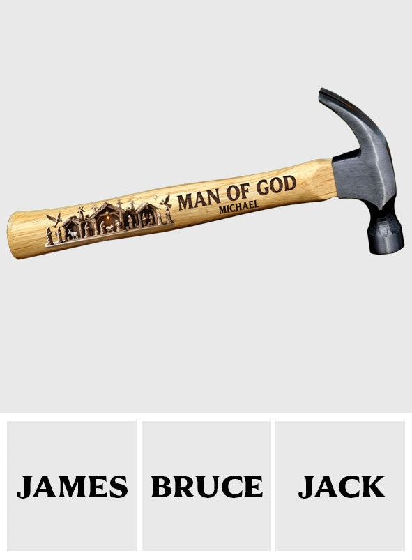 Man Of God Nativity Scene - Personalized Christian Wooden Hammer