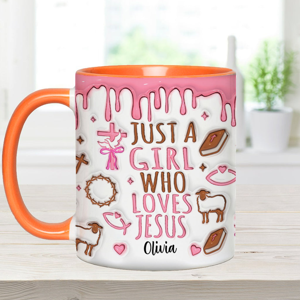 Just A Girl Who Loves Jesus - Personalized Christian Accent Mug
