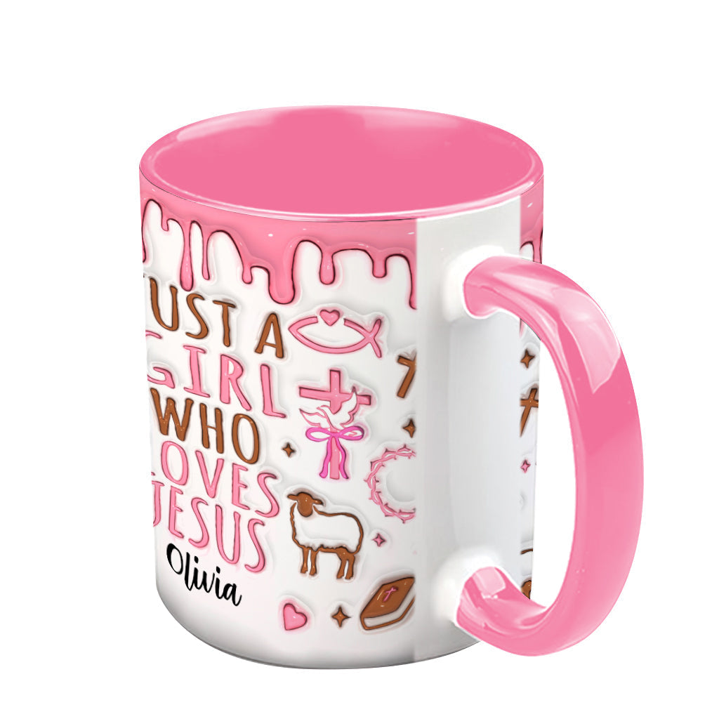 Just A Girl Who Loves Jesus - Personalized Christian Accent Mug