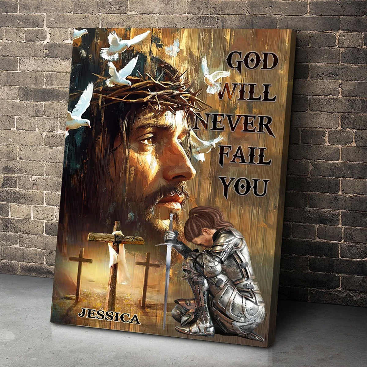 God Will Never Fail You - Personalized Christian Canvas And Poster