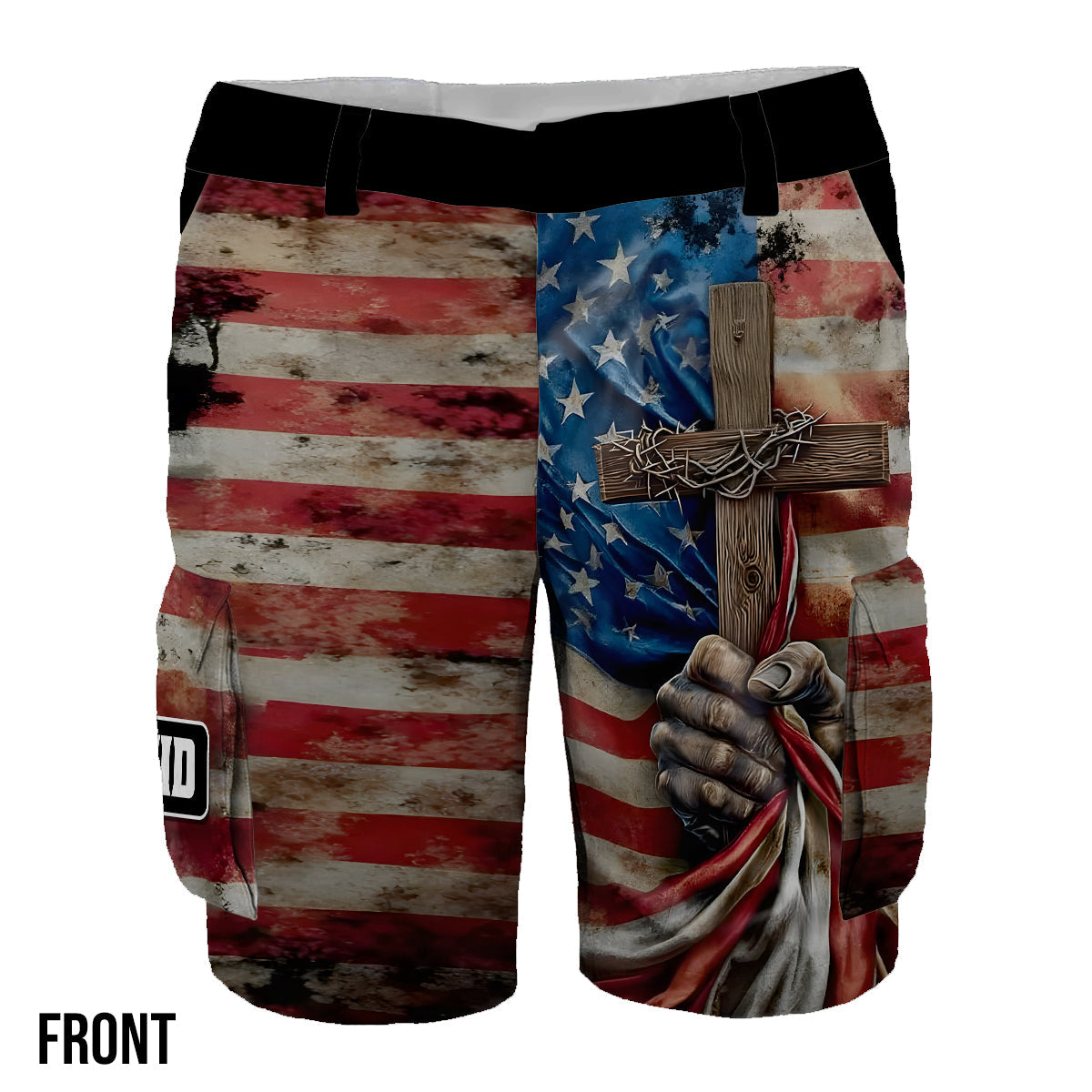 One Nation Under God - Personalized Christian Cargo Shorts With Belt