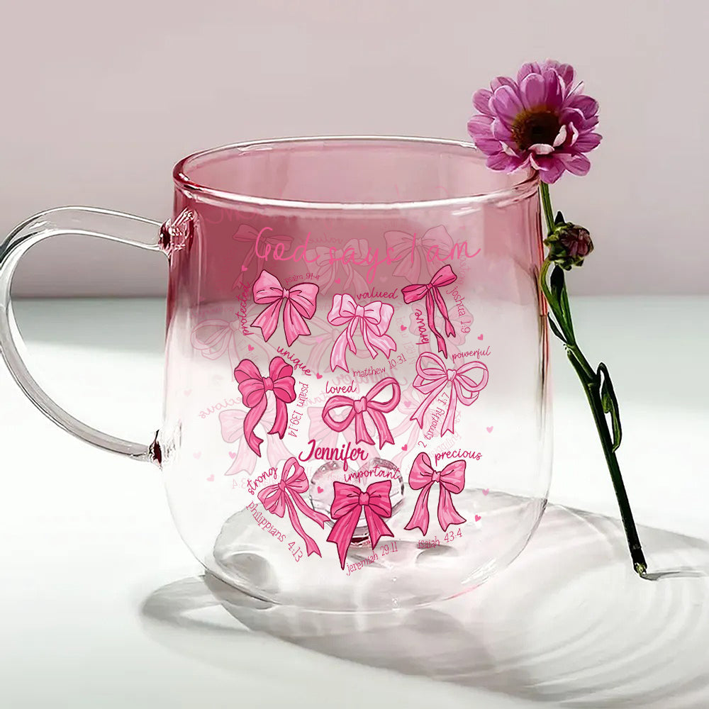 God Says I Am - Personalized Christian Gradient Glass Mug