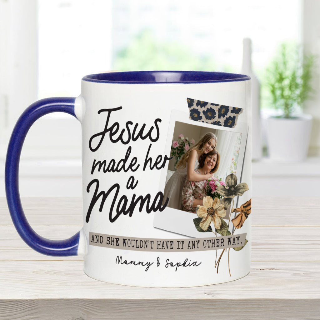 Jesus Made Her A Mama - Personalized Christian Accent Mug