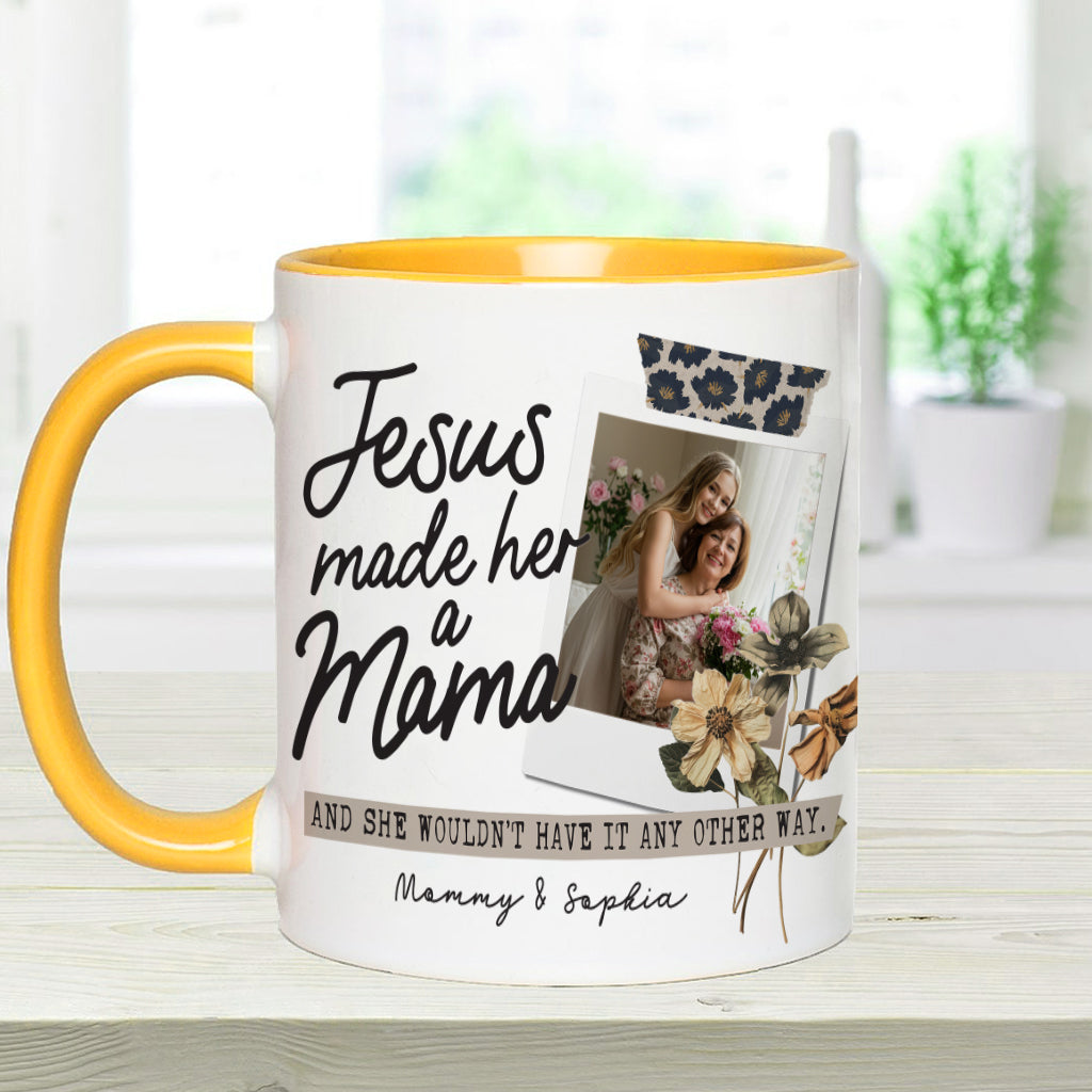 Jesus Made Her A Mama - Personalized Christian Accent Mug