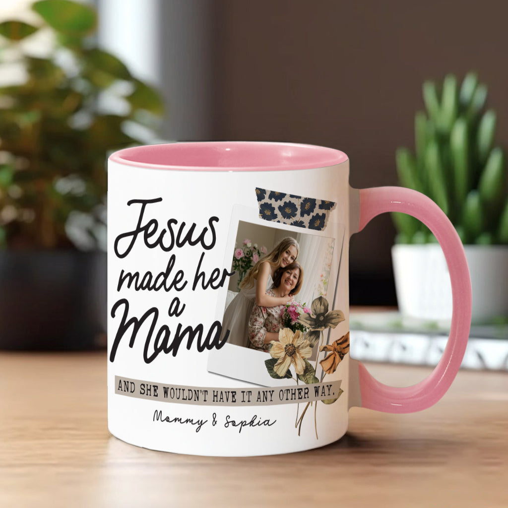 Jesus Made Her A Mama - Personalized Christian Accent Mug