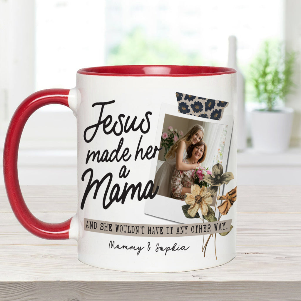 Jesus Made Her A Mama - Personalized Christian Accent Mug