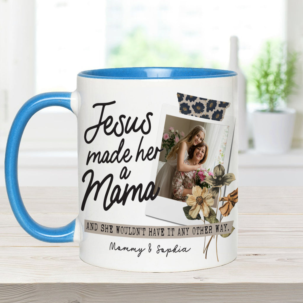 Jesus Made Her A Mama - Personalized Christian Accent Mug