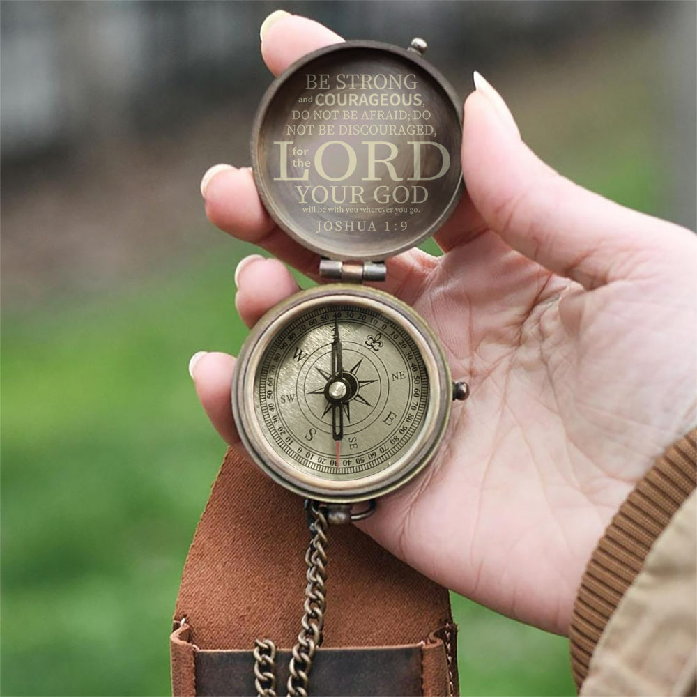 Men's American - Patriotic Bible Verse - Personalized Christian Compass