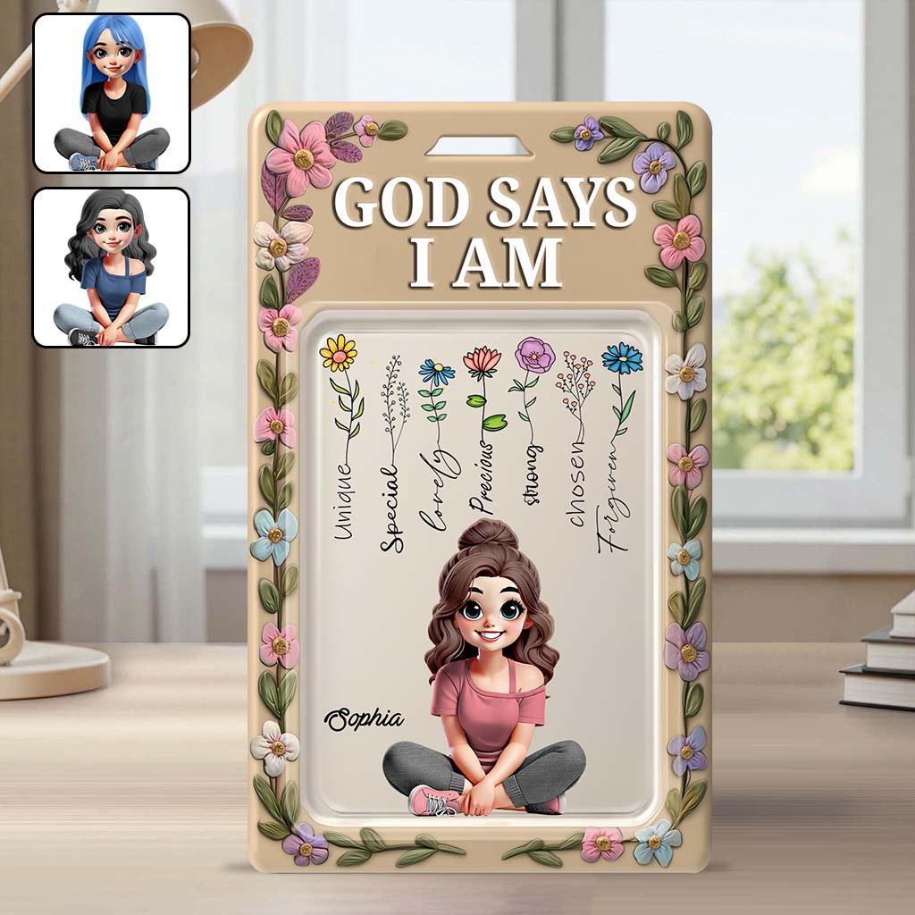 God Say I Am - Personalized Christian Custom Shaped Acrylic Plaque