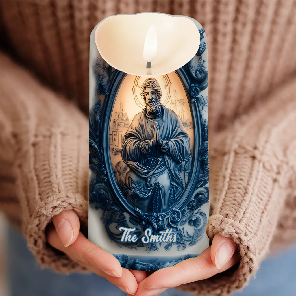Catholic Saints - Personalized Christian Flameless Candle