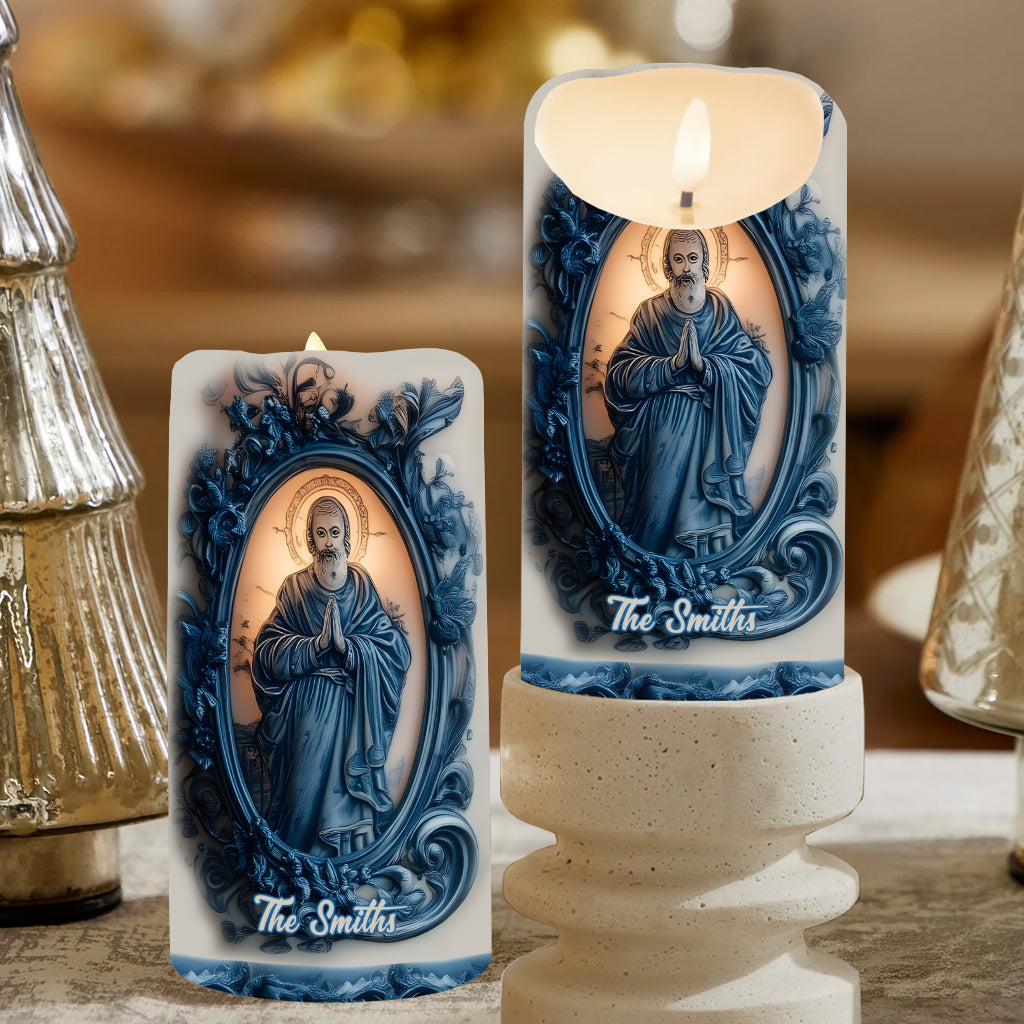 Catholic Saints - Personalized Christian Flameless Candle