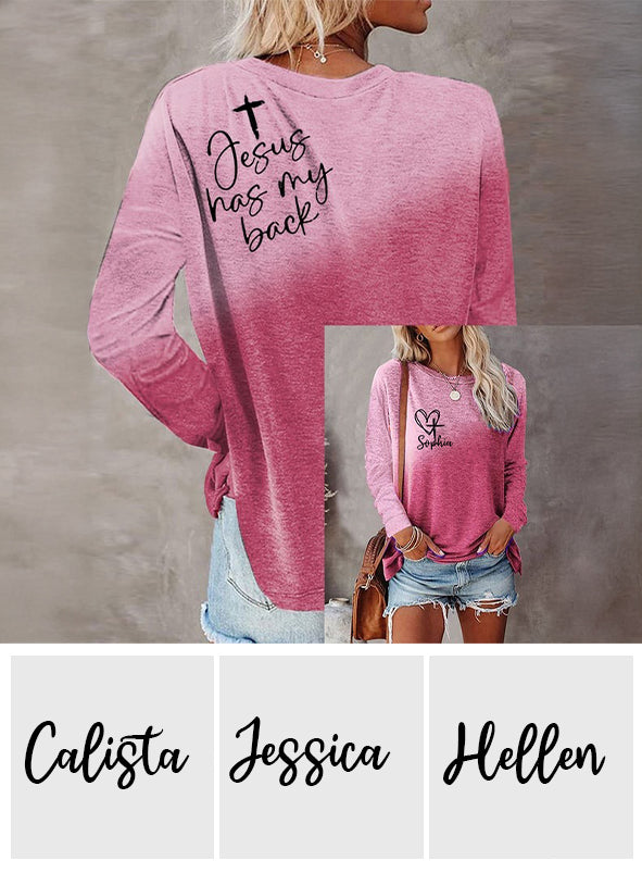 Jesus Has My Back - Personalized Christian All Over Shirt