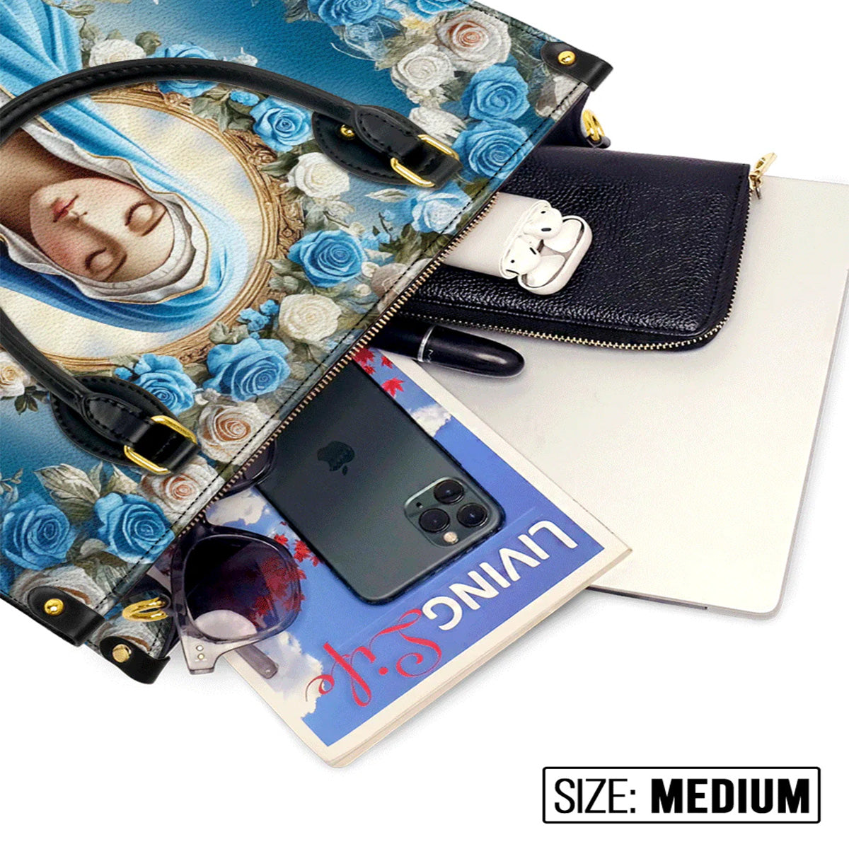 Our Lady Of Grace - Personalized Christian Leather Handbag