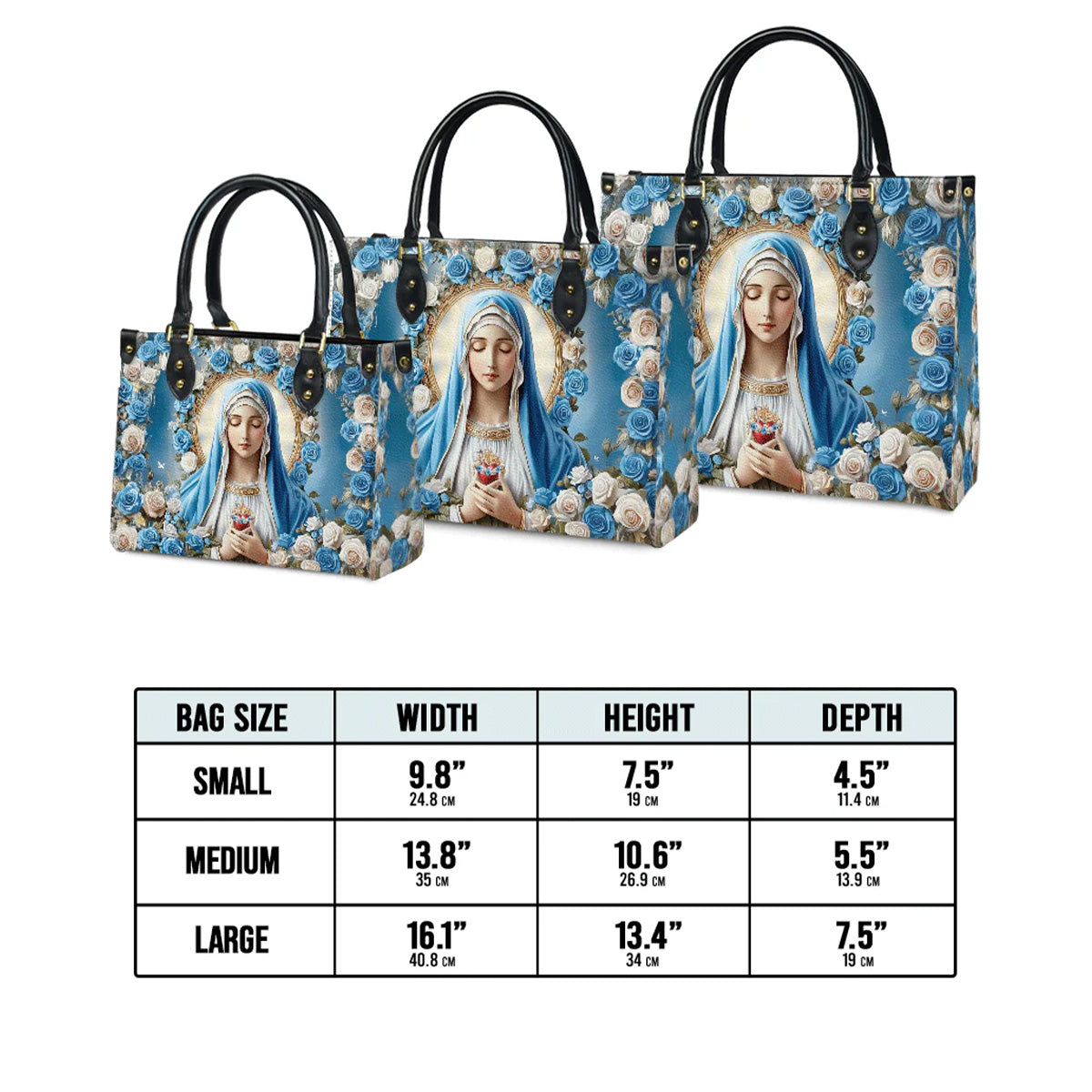 Our Lady Of Grace - Personalized Christian Leather Handbag