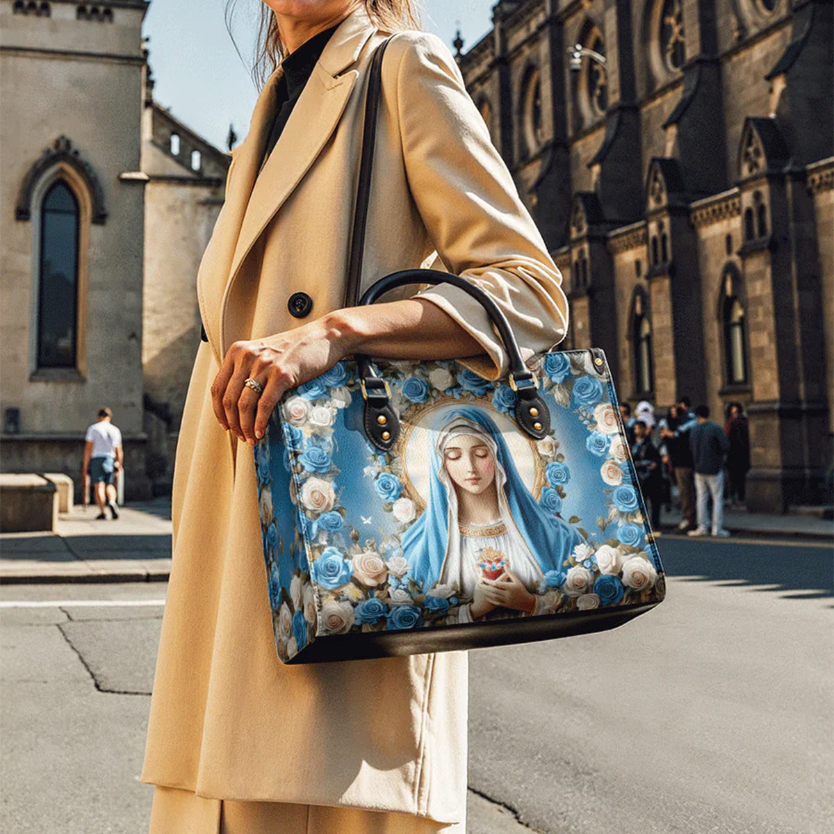 Our Lady Of Grace - Personalized Christian Leather Handbag