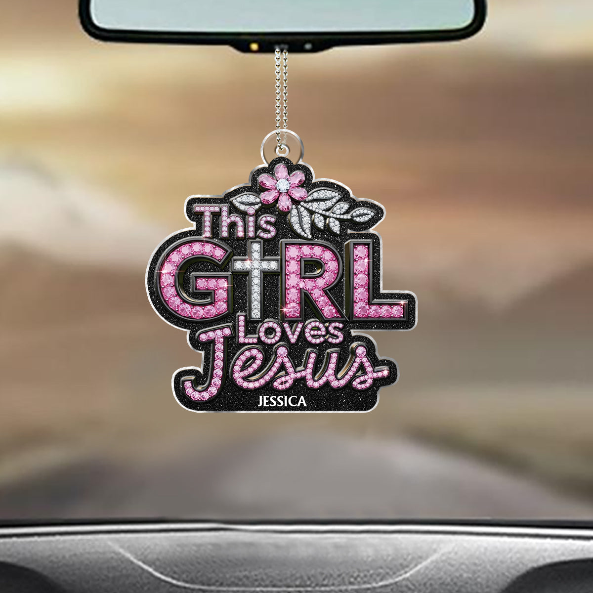 This Girl Loves Jesus - Personalized Christian Custom Shaped Car Ornament