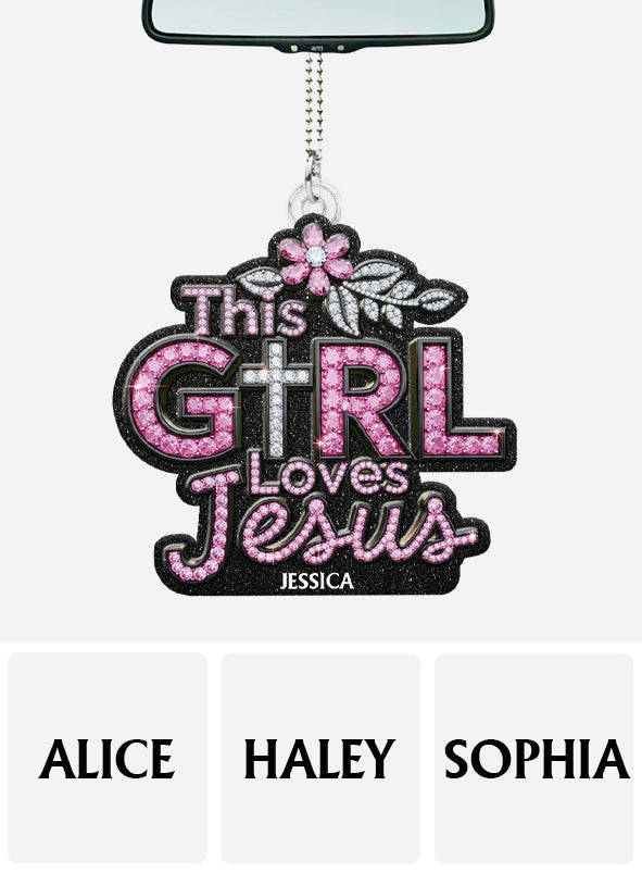 This Girl Loves Jesus - Personalized Christian Custom Shaped Car Ornament