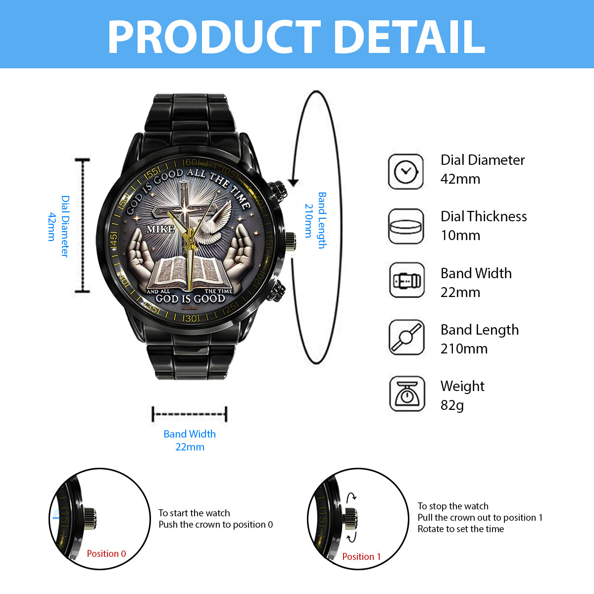 Trust God - Personalized Christian Hand Watch