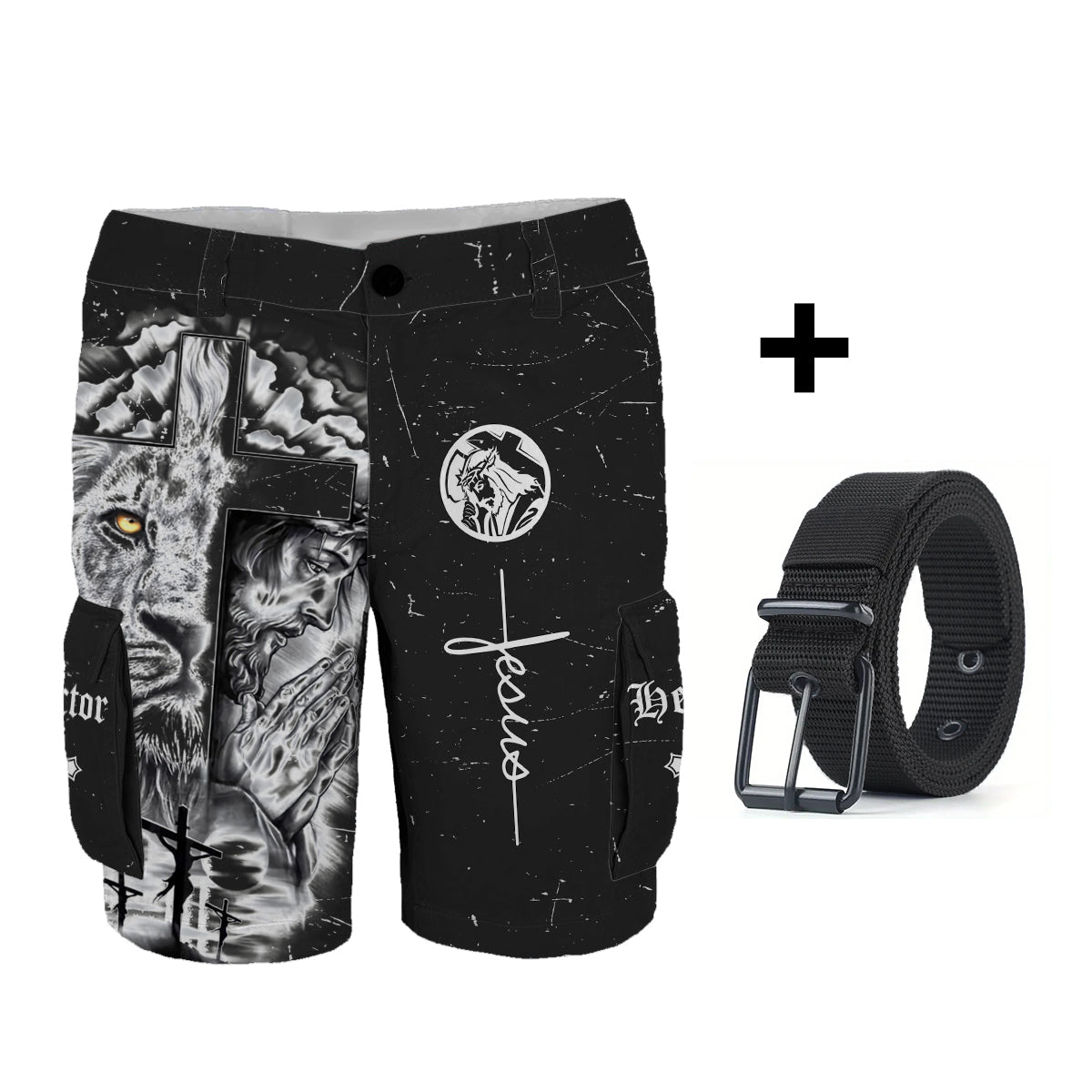 Love Jesus - Personalized Christian Cargo Shorts With Belt