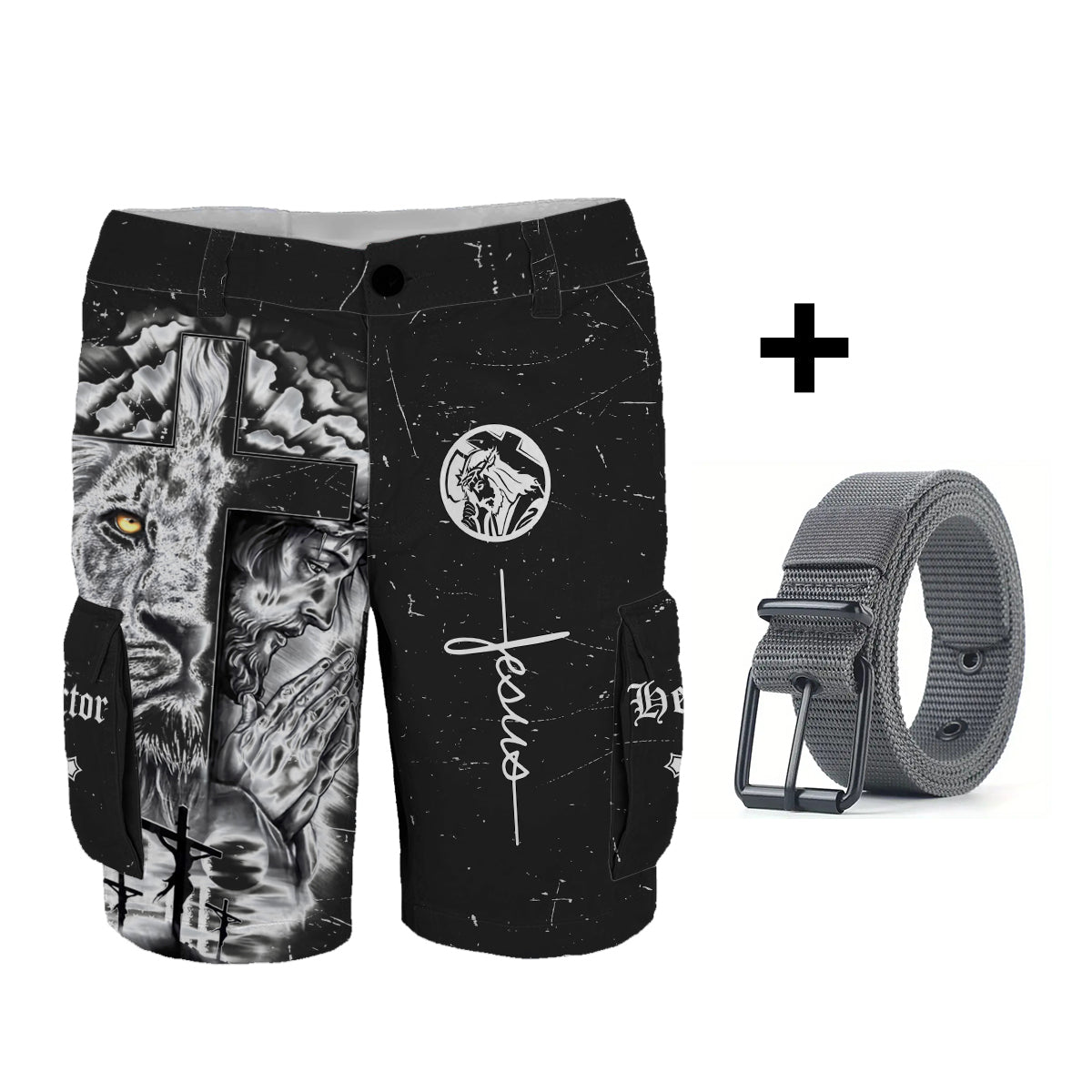 Love Jesus - Personalized Christian Cargo Shorts With Belt