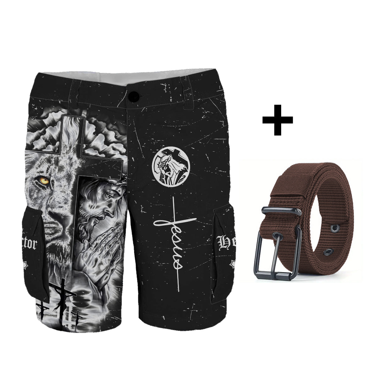Love Jesus - Personalized Christian Cargo Shorts With Belt