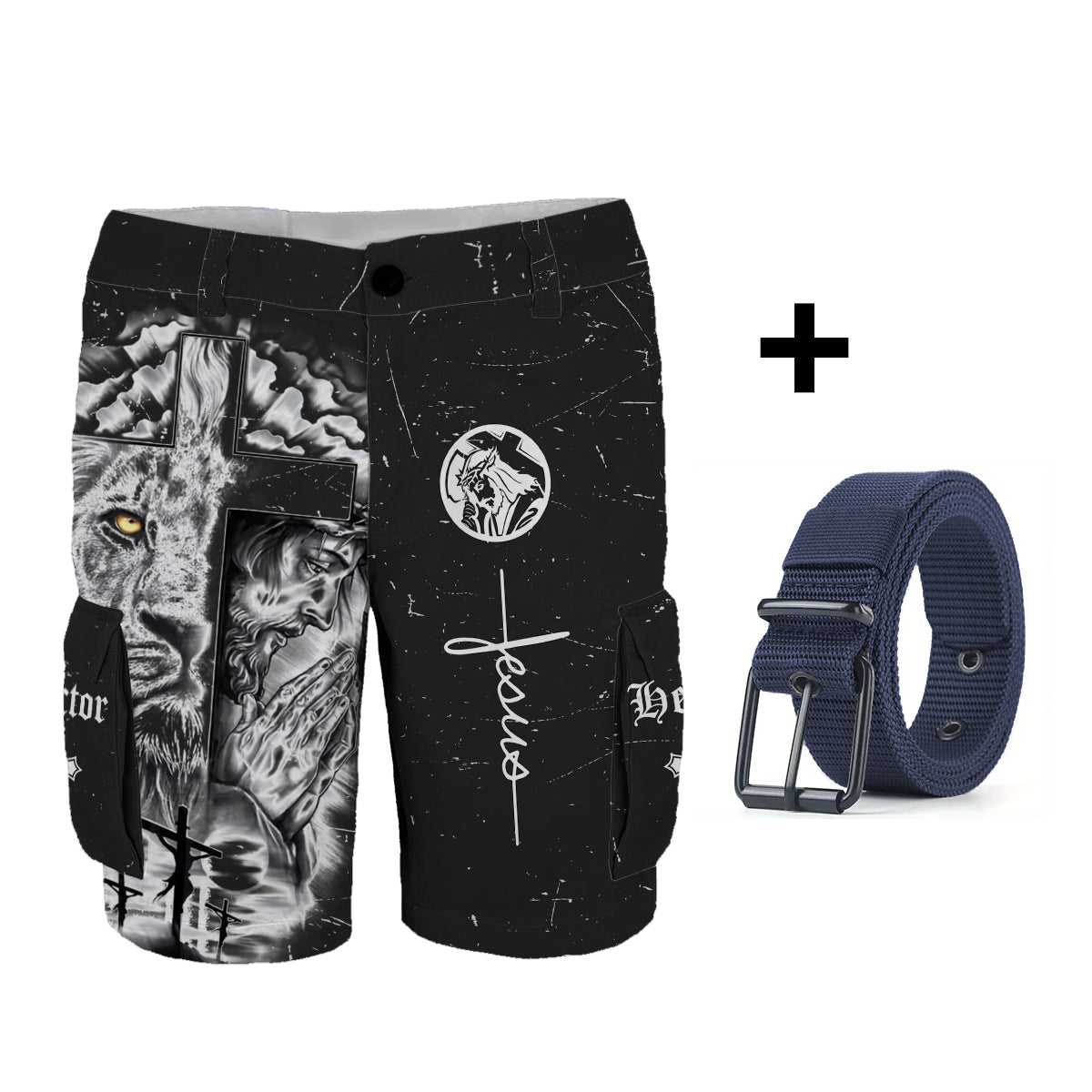 Love Jesus - Personalized Christian Cargo Shorts With Belt