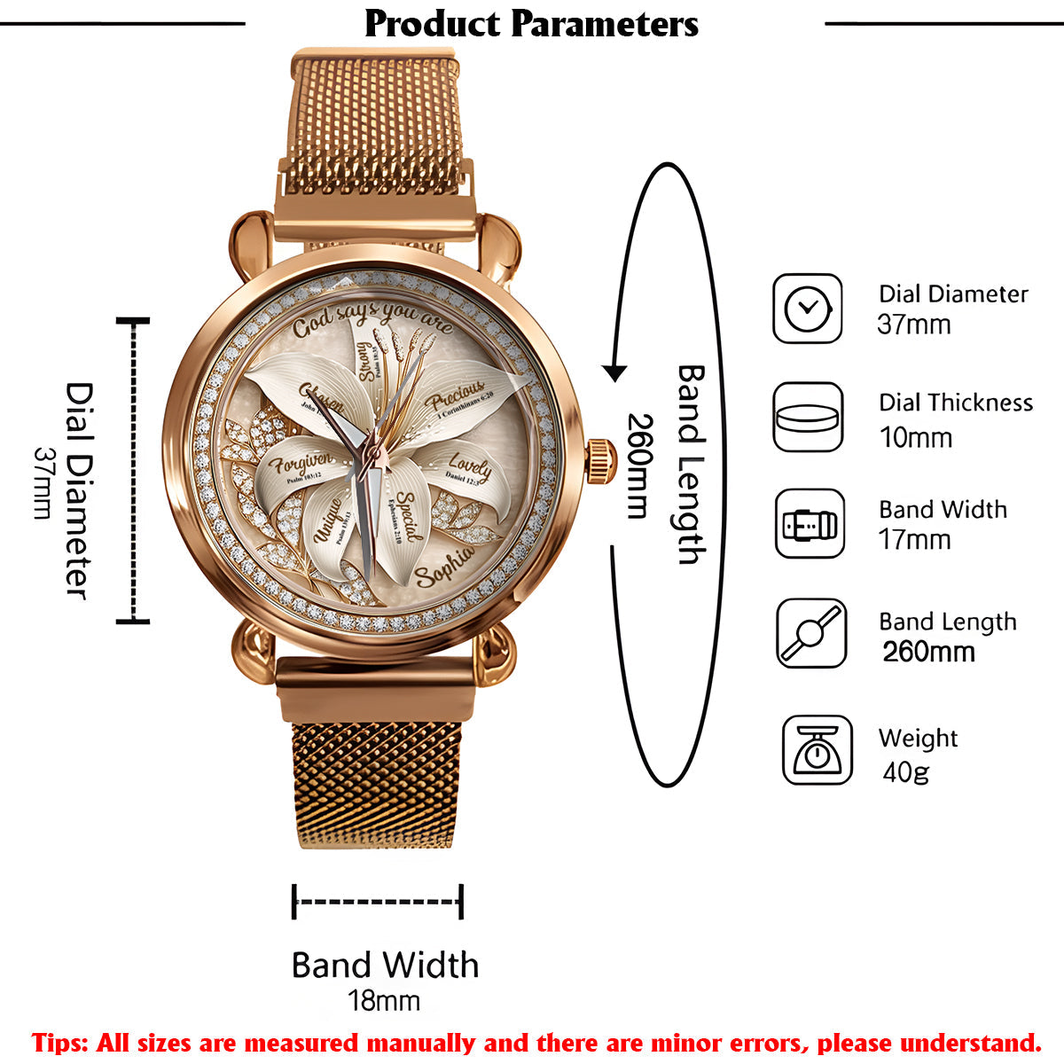 God Says You Are - Personalized Christian Women Hand Watch