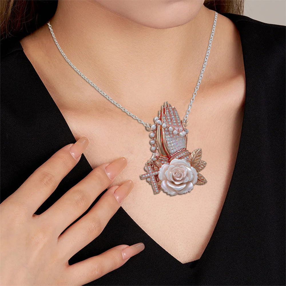 I Pray To God - Personalized Christian Custom Shaped Pendant Necklace