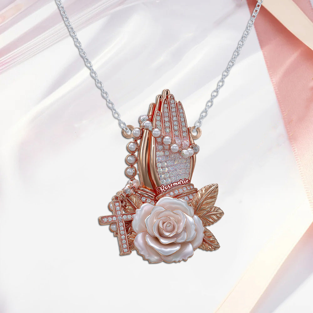 I Pray To God - Personalized Christian Custom Shaped Pendant Necklace