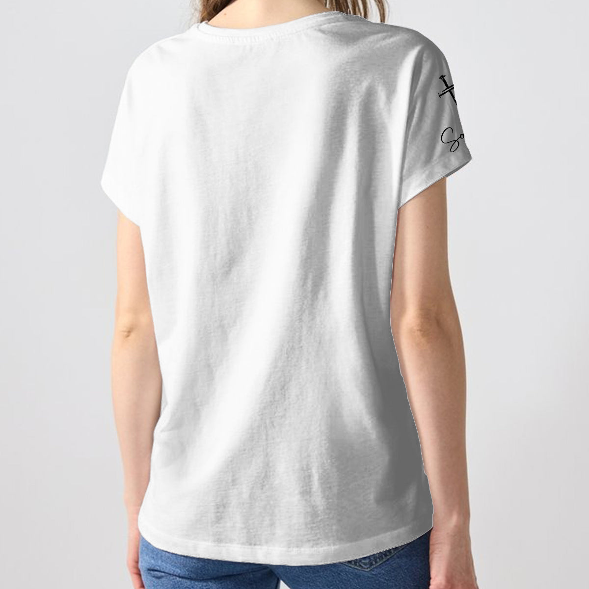Jesus Has My Back - Personalized Christian Fully Printed V-Neck T-Shirt