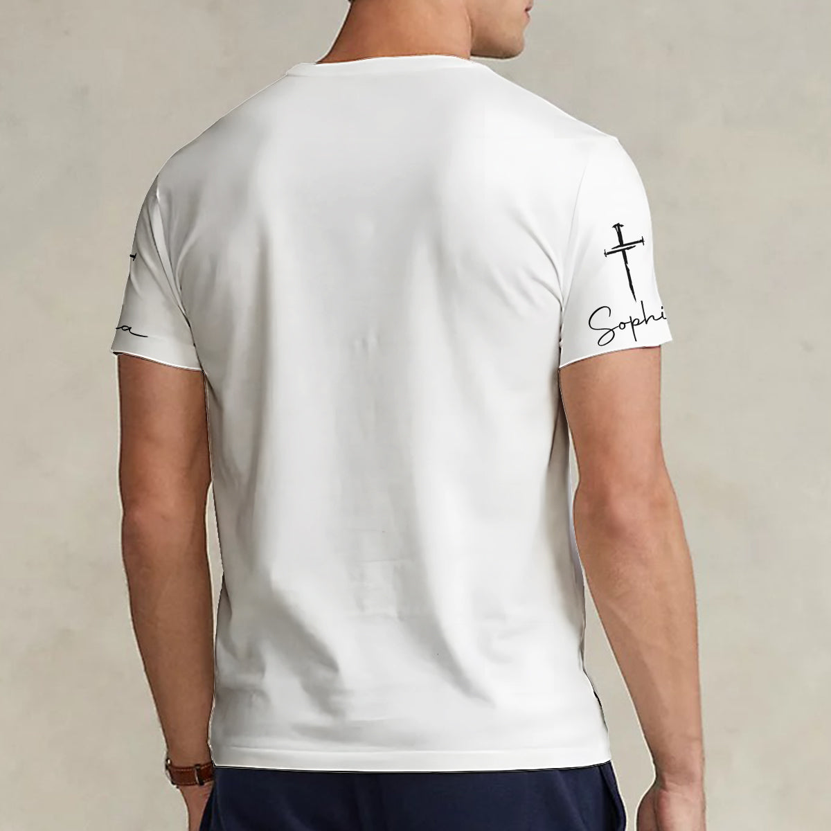 Jesus Has My Back - Personalized Christian Fully Printed V-Neck T-Shirt
