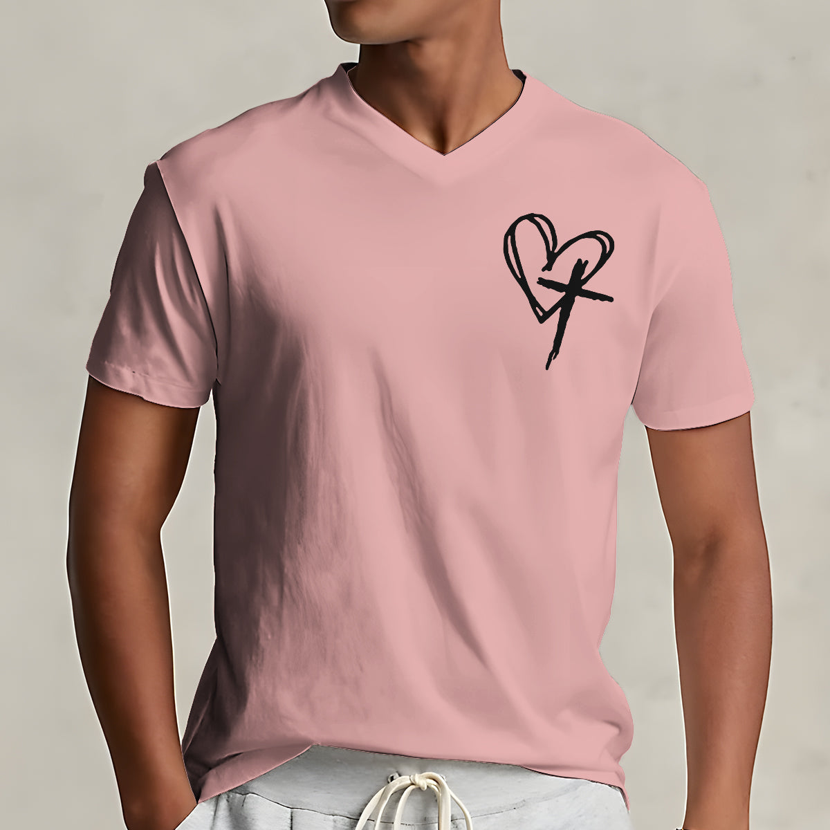 Jesus Has My Back - Personalized Christian Fully Printed V-Neck T-Shirt