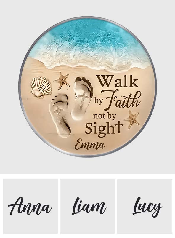 Walk By Faith Not By Sight - Personalized Christian Shaped Car Visor Clip